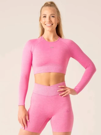Топ Ryderwear Focus Seamless Long Sleeve Top - Hot Pink Marl