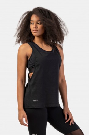 Майка Sleeveless Loose Cross Back Tank Top "Feeling Good" Black 419
