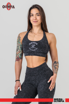 Топ Nebbia Washed Medium-Support Sports Bra GOLDEN AGE Black 778