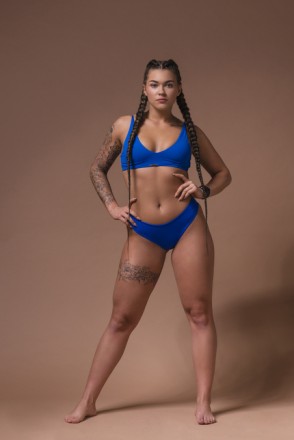 ТОП TRIANGLE BRALETTE BIKINI TOP WITH PADDING BLUE 457