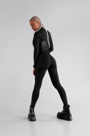 Комбінезон FZ Black Jumpsuit with Sleeve and Shine Thongs MAC14652
