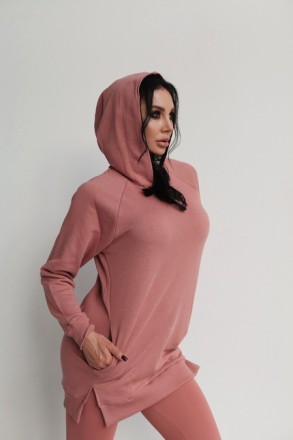 ХУДІ EVERYDAY HERO LONG SWEATSHIRT WITH A HOODIE OLD ROSE 580
