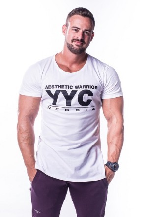 Спортивна футболка Nebbia ATHLETIC LOGO White 730