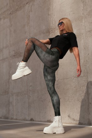 ЛЕГIНСИ ECO CAMO GREEN MESH LEGGINGS "BREATHE" CAMO GREEN 400 