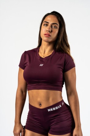 Топ Nebbia Open-back Cropped Top STRONG BEAUTY Dark Red 430