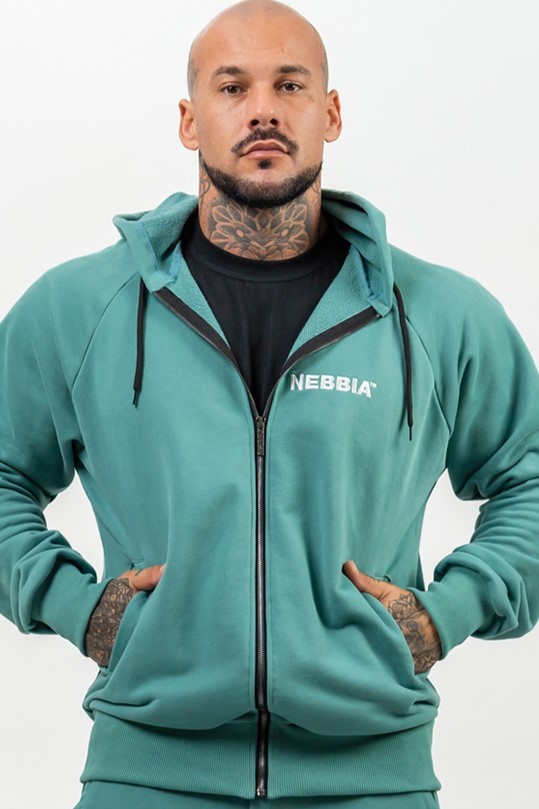 Nebbia Long Zip Up Hoodie BEYOND ORDINARY Green 707 FITZONA.COM.UA